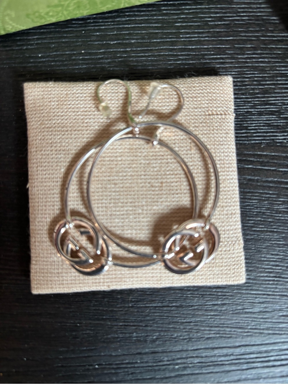 Gucci Sterling Silver Interlocking G Hoop Earrings - Picture 8 of 13